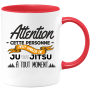 quotedazur - Mug This Person Can Talk About Ju-Jitsu At Any Time - Sport Humor Gift - Original Gift Idea - Ju-Jitsu Mug - Birthday Or Christmas