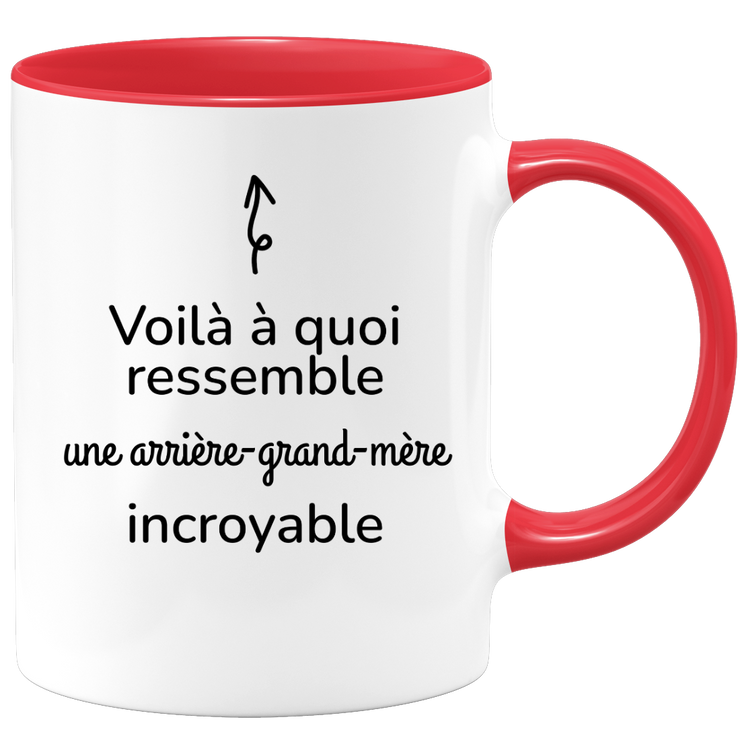 quotedazur - Mug Voilà À Quoi Ressemble Une Arrière-Grand-Mère Incroyable - Cadeau Pour Arrière-Grand-Mère - Cadeau Personnalisé Pour Femme - Cadeau Original Anniversaire Ou Noël