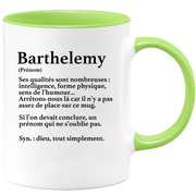 quotedazur - Mug Définition Prénom Barthelemy Dieu Tout Simplement - Cadeau Humour Prénom - Idée Cadeau Famille Saint Valentin - Tasse Prénom Barthelemy