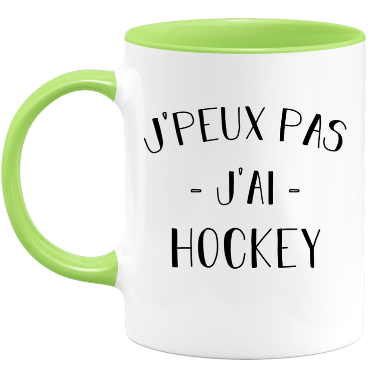 quotedazur - Mug Je Peux Pas J'ai Hockey - Cadeau Humour Sport - Idée Cadeau Original - Tasse Hockey - Idéal Pour Anniversaire Ou Noël