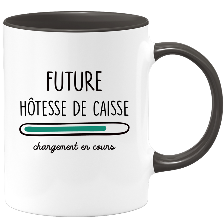 quotedazur - Mug Future Hotesse de caisse Chargement En Cours - Cadeau Humour Promotion Travail - Idée Cadeau Départ Collègue - Tasse Chef Hotesse de caisse - Idéal Pour Noël Au Bureau