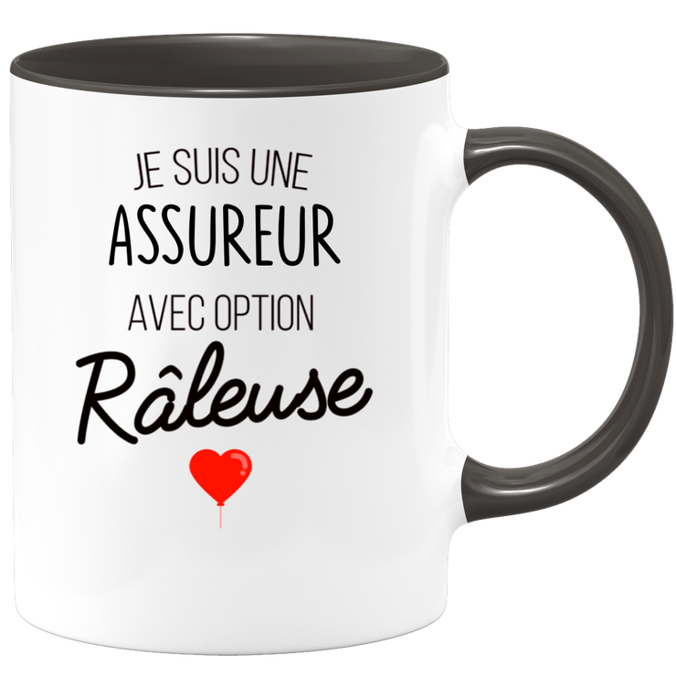 quotedazur - Mug Je Suis Une Assureure Avec Option Râleuse - Cadeau Idéal Pour Assureure - Cadeau Personnalisé Pour Femme - Cadeau Original Pour Anniversaire Ou Noël