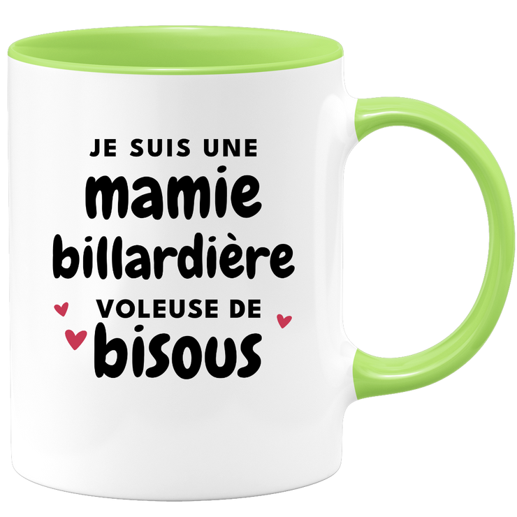 quotedazur - Mug Je Suis Une Mamie Billardière Voleuse De Bisous - Cadeau Fête Des Grand Mères Original - Idée Cadeau Pour Anniversaire Mémé Billard - Cadeau Future Mamy Naissance