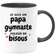 quotedazur - Mug Je Suis Un Papa Gymnaste Voleur De Bisous - Cadeau Fête Des Pères Original - Idée Cadeau Pour Anniversaire Papa - Cadeau Pour Futur Papa Naissance