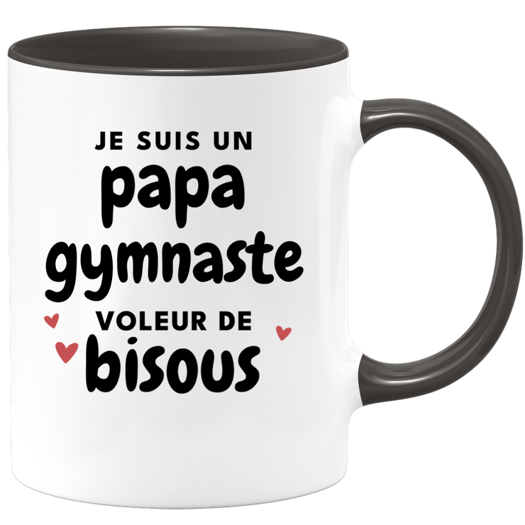 quotedazur - Mug Je Suis Un Papa Gymnaste Voleur De Bisous - Cadeau Fête Des Pères Original - Idée Cadeau Pour Anniversaire Papa - Cadeau Pour Futur Papa Naissance