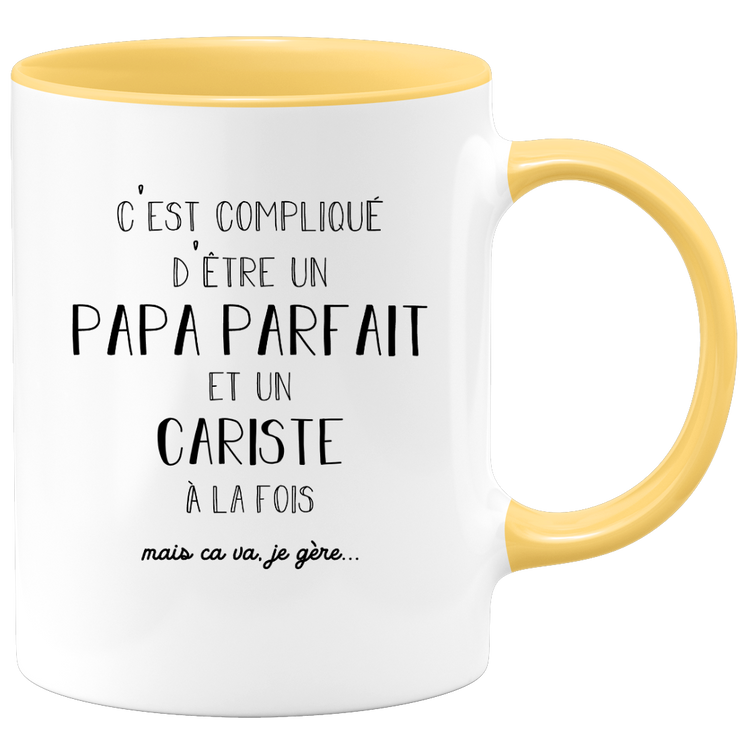 quotedazur - Mug Papa Parfait Et Cariste A La Fois Mais Je Gère - Tasse Cadeau Papa Fête Des Pères Anniversaire - Cadeau Pour Jeune Ou Futur Papa Suite À Une Naissance