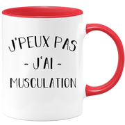 quotedazur - Mug Je Peux Pas J'ai Musculation - Cadeau Humour Sport - Idée Cadeau Original - Tasse Musculation - Idéal Pour Anniversaire Ou Noël