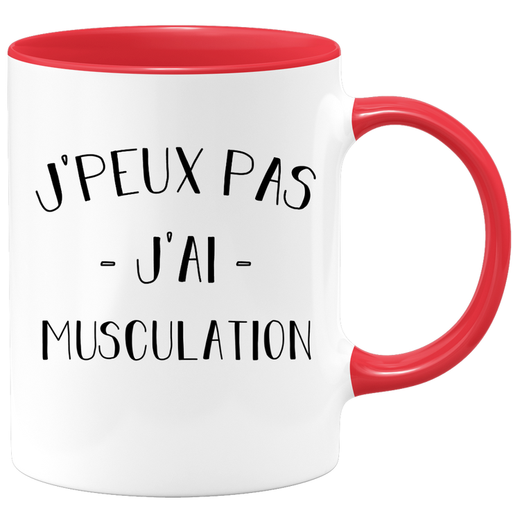 quotedazur - Mug Je Peux Pas J'ai Musculation - Cadeau Humour Sport - Idée Cadeau Original - Tasse Musculation - Idéal Pour Anniversaire Ou Noël