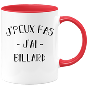 quotedazur - Mug Je Peux Pas J'ai Billard - Cadeau Humour Sport - Idée Cadeau Original - Tasse Billard - Idéal Pour Anniversaire Ou Noël