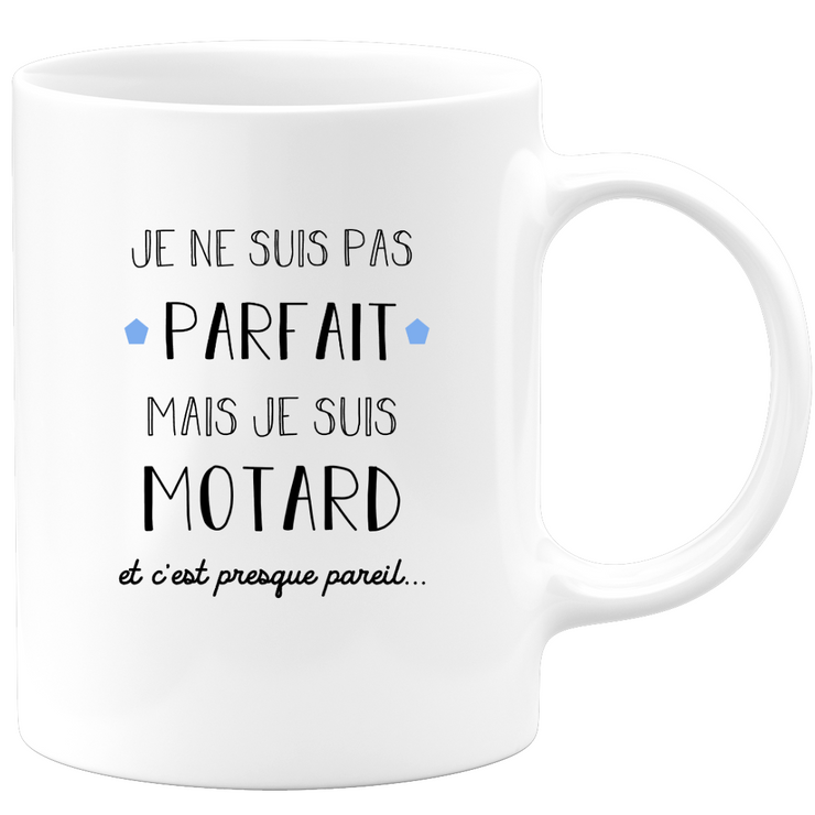 quotedazur - Mug Je Ne Suis Pas Parfait Mais Je Suis Motard - Cadeau Motard Anniversaire, Saint Valentin, Homme Fan Moto, Amour Couple Tasse Biker