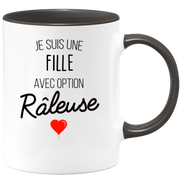 quotedazur - Mug Je Suis Une Fille Avec Option Râleuse - Cadeau Idéal Pour Fille - Cadeau Personnalisé Pour Femme - Cadeau Original Pour Anniversaire Ou Noël