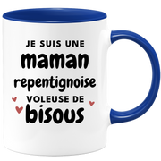 quotedazur - Mug Je Suis Une Maman Repentignoise Voleuse De Bisous - Cadeau Pour Repentignoise - Cadeau Personnalisé Pour Femme - Cadeau Original Pour Anniversaire, Noël, Future Maman Naissance