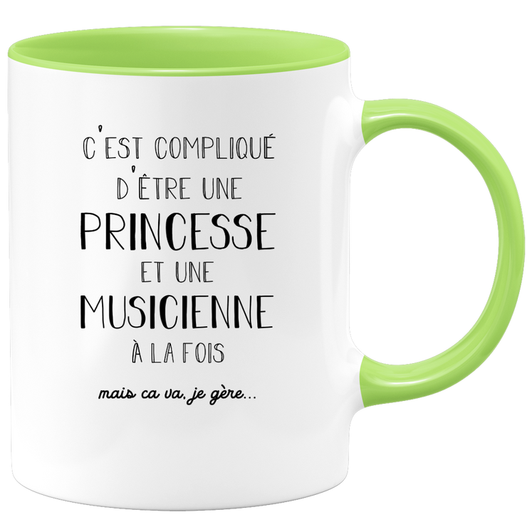 quotedazur - Mug Princesse Et Musicienne A La Fois Mais Je Gère - Tasse Cadeau Femme Travail Fête Des Mères Anniversaire - Cadeau Départ ou Noël Pour Une Musicienne