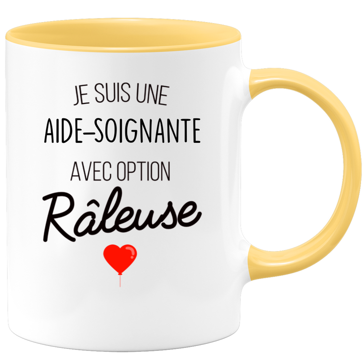 quotedazur - Mug Aide Soignante Avec Option Râleuse - Cadeau Humour Cheffe pour Anniversaire Collègue De  Femme Ou Départ en Retraite Ou Cadeau Collègue Noël