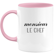 quotedazur - Mug Monsieur Le Chef - Cadeau Humour Métier Travail  - Idée Cadeau Chef Pot De Départ Chef Mutation - Tasse Cadeau Retraite Noël Au Bureau