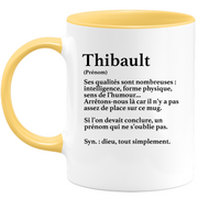 Thibault Gift Mug - Thibault definition - Personalized first name gift Birthday Man Christmas departure colleague - Ceramic - White