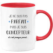 quotedazur - Mug Je Ne Suis Pas Parfait Mais Je Suis Concepteur  - Cadeau Humour Métier Travail - Idée Cadeau Pot De Départ Chef Mutation - Tasse Cadeau Retraite Noël Au Bureau