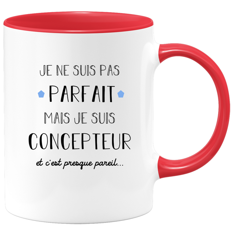 quotedazur - Mug Je Ne Suis Pas Parfait Mais Je Suis Concepteur  - Cadeau Humour Métier Travail - Idée Cadeau Pot De Départ Chef Mutation - Tasse Cadeau Retraite Noël Au Bureau