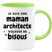 quotedazur - Mug Je Suis Une Maman Architecte Voleuse De Bisous - Cadeau Fête Des Mères Original - Idée Cadeau Pour Anniversaire Maman - Cadeau Pour Future Maman Naissance