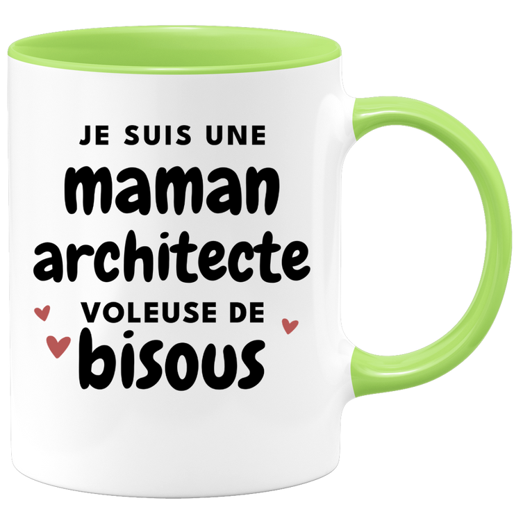 quotedazur - Mug Je Suis Une Maman Architecte Voleuse De Bisous - Cadeau Fête Des Mères Original - Idée Cadeau Pour Anniversaire Maman - Cadeau Pour Future Maman Naissance