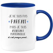 quotedazur - Mug Je Ne Suis Pas Parfait Mais Je Suis Assistant maternelle  - Cadeau Humour Métier Travail - Idée Cadeau Pot De Départ Chef Mutation - Tasse Cadeau Retraite Noël Au Bureau