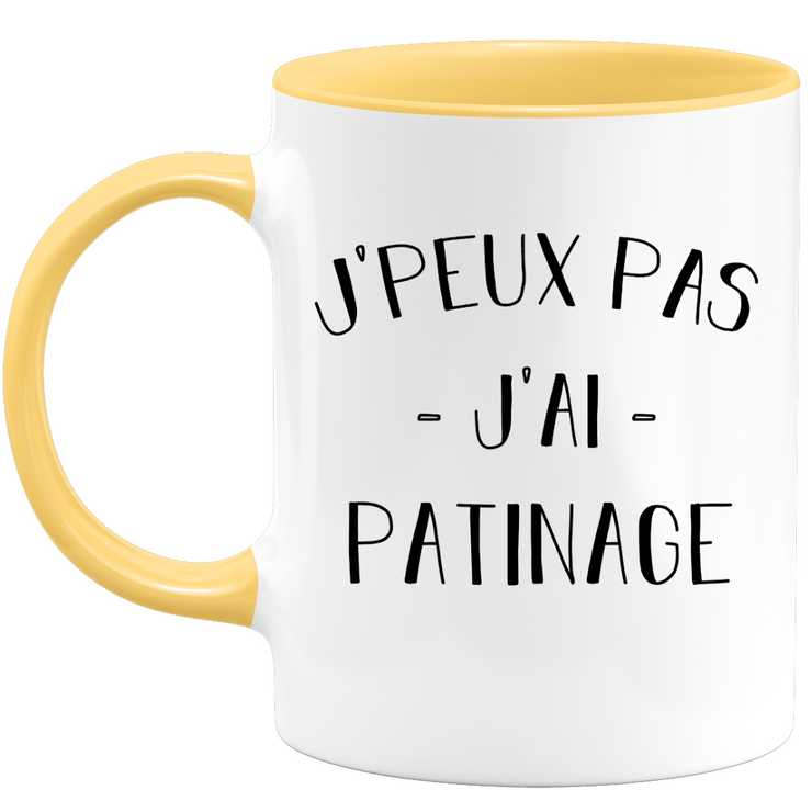 quotedazur - Mug Je Peux Pas J'ai Patinage - Cadeau Humour Sport - Idée Cadeau Original - Tasse Patinage - Idéal Pour Anniversaire Ou Noël