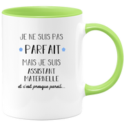 quotedazur - Mug Je Ne Suis Pas Parfait Mais Je Suis Assistant maternelle  - Cadeau Humour Métier Travail - Idée Cadeau Pot De Départ Chef Mutation - Tasse Cadeau Retraite Noël Au Bureau