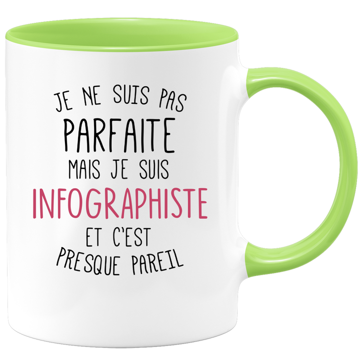 quotedazur - Mug Je Ne Suis Pas Parfaite Mais Je Suis Infographiste Et C'Est Presque Pareil - Cadeau Humour Métier Travail  - Idée Cadeau Infographiste Pot De Départ Cheffe  - Tasse Cadeau Noël