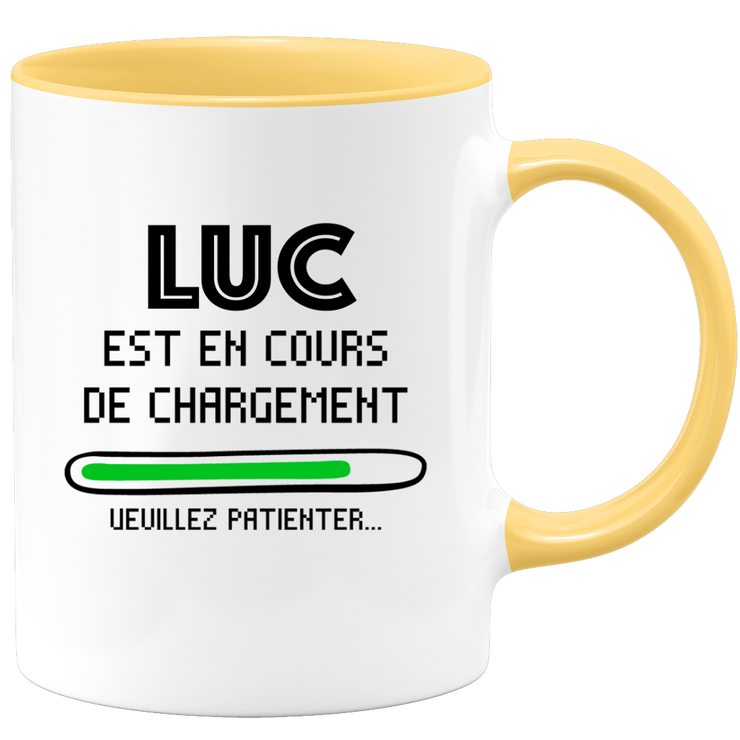 quotedazur - Mug Luc Est En Cours De Chargement Veuillez Patienter - Cadeau Luc Prénom Homme Personnalisé - Cadeau Annniversaire Noël Adolescent Collègue