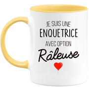 quotedazur - Mug Je Suis Une Enquetrice Avec Option Râleuse - Cadeau Idéal Pour Enquetrice - Cadeau Personnalisé Pour Femme - Cadeau Original Pour Anniversaire Ou Noël