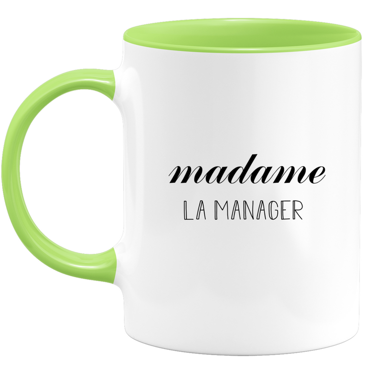 quotedazur - Mug Madame La Manager - Cadeau Pour Manager - Cadeau Personnalisé Pour Femme - Cadeau Original Anniversaire Ou Noël