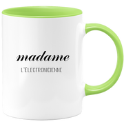 quotedazur - Mug Madame L'Electronicienne - Cadeau Pour Electronicienne - Cadeau Personnalisé Pour Femme - Cadeau Original Anniversaire Ou Noël