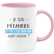 quotedazur - Mug Je Suis Mecanicien Et Toi C'est Quoi Ton Super Pouvoir - Cadeau Humour Travail - Idée Cadeau Départ Collègue - Tasse Chef Mecanicien - Idéal Pour Noël Au Bureau