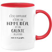 quotedazur - Mug Compliqué D'Être Un Homme Idéal Et Un Calixte Mais Ça Va Je Gère - Cadeau Humour Prénom - Idée Cadeau Famille Saint Valentin - Tasse Prénom Calixte