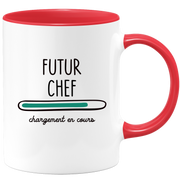 quotedazur - Mug Futur Chef Chargement En Cours - Cadeau Humour Métier Travail  - Idée Cadeau Chef Pot De Départ Chef Mutation - Tasse Cadeau Noël Bureau