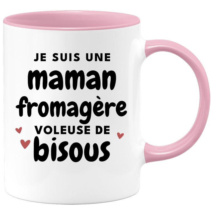 quotedazur - Mug Je Suis Une Maman Fromagère Voleuse De Bisous - Cadeau Fête Des Mères Original - Idée Cadeau Pour Anniversaire Maman - Cadeau Pour Future Maman Naissance