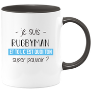 Super power rugbyman mug - ideal funny humor rugbyman gift for men for birthday