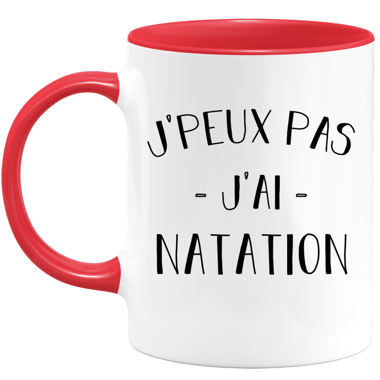 quotedazur - Mug Je Peux Pas J'ai Natation - Cadeau Humour Sport - Idée Cadeau Original - Tasse Natation - Idéal Pour Anniversaire Ou Noël