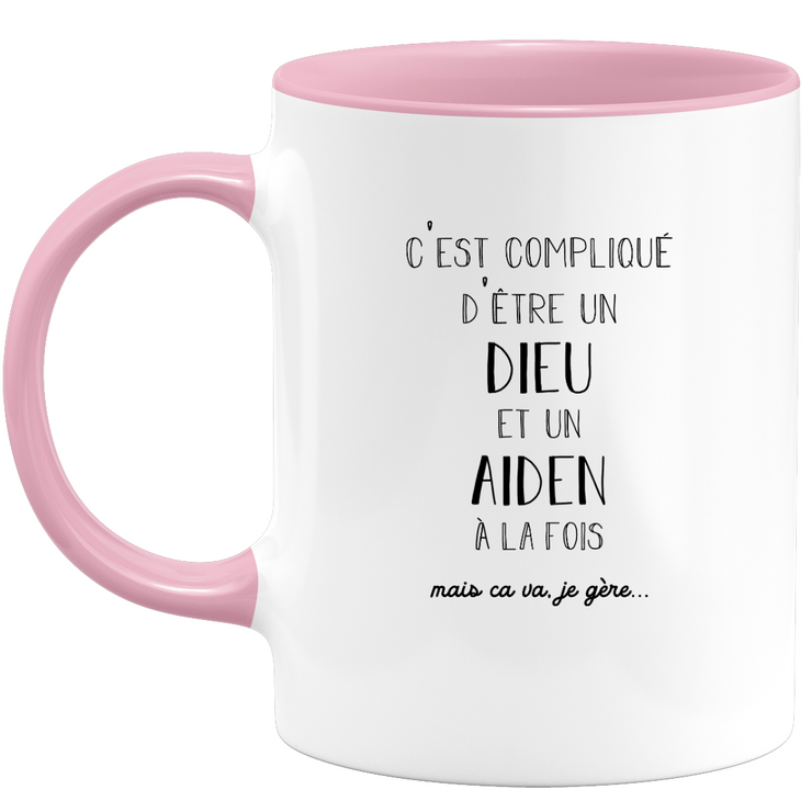 Mug Gift aiden - god aiden - Personalized first name gift Birthday Man Christmas departure colleague - Ceramic - White