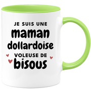 quotedazur - Mug Je Suis Une Maman Dollardoise Voleuse De Bisous - Cadeau Pour Dollardoise - Cadeau Personnalisé Pour Femme - Cadeau Original Pour Anniversaire, Noël, Future Maman Naissance