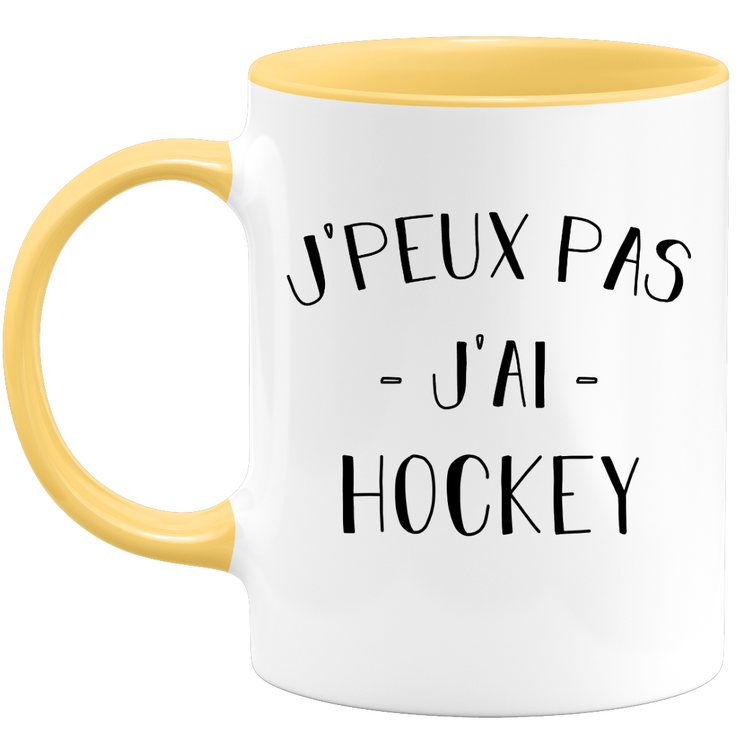 quotedazur - Mug Je Peux Pas J'ai Hockey - Cadeau Humour Sport - Idée Cadeau Original - Tasse Hockey - Idéal Pour Anniversaire Ou Noël