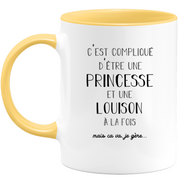 quotedazur - Mug Prénom Louison Compliqué D'Être Une Princesse Et Une Louison Mais Ca Va Je Gère - Cadeau Humour Prénom - Idée Cadeau  Saint Valentin - Tasse Prénom Louison - Idéal Pour Noël