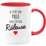 quotedazur - Mug Je Suis Une Fille Avec Option Râleuse - Cadeau Idéal Pour Fille - Cadeau Personnalisé Pour Femme - Cadeau Original Pour Anniversaire Ou Noël