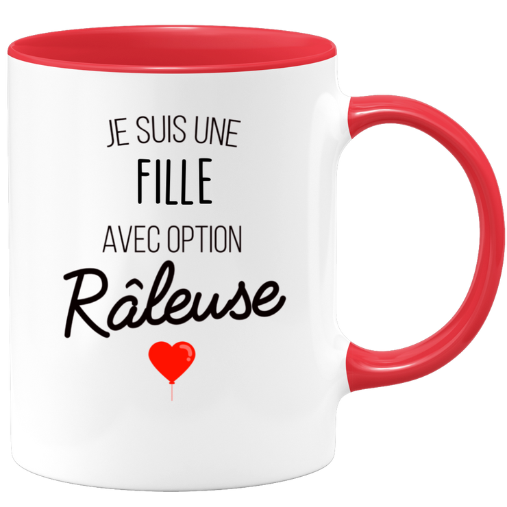 quotedazur - Mug Je Suis Une Fille Avec Option Râleuse - Cadeau Idéal Pour Fille - Cadeau Personnalisé Pour Femme - Cadeau Original Pour Anniversaire Ou Noël