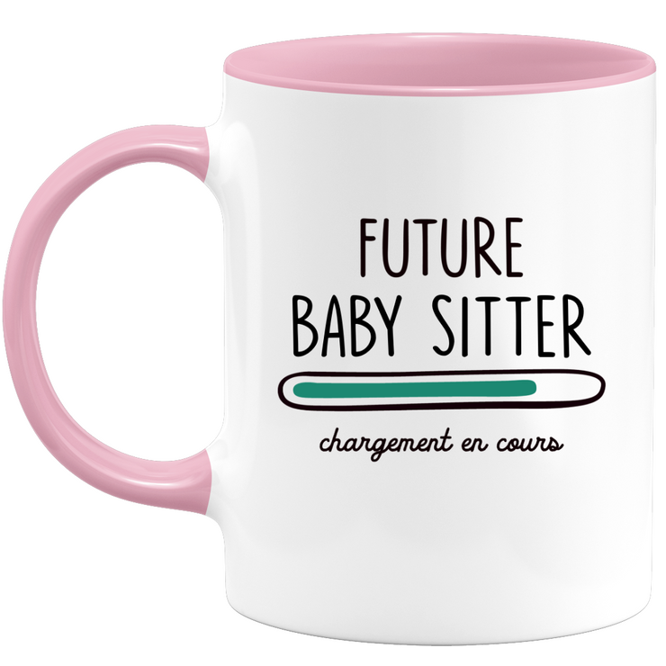 quotedazur - Mug Future Baby sitter Chargement En Cours - Cadeau Humour Promotion Travail - Idée Cadeau Départ Collègue - Tasse Chef Baby sitter - Idéal Pour Noël Au Bureau