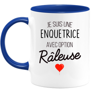 quotedazur - Mug Je Suis Une Enquetrice Avec Option Râleuse - Cadeau Idéal Pour Enquetrice - Cadeau Personnalisé Pour Femme - Cadeau Original Pour Anniversaire Ou Noël