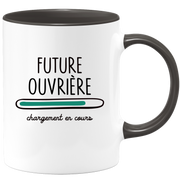 quotedazur - Mug Future Ouvriere Chargement En Cours - Cadeau Humour Promotion Travail - Idée Cadeau Départ Collègue - Tasse Chef Ouvriere - Idéal Pour Noël Au Bureau