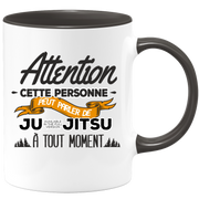 quotedazur - Mug This Person Can Talk About Ju-Jitsu At Any Time - Sport Humor Gift - Original Gift Idea - Ju-Jitsu Mug - Birthday Or Christmas