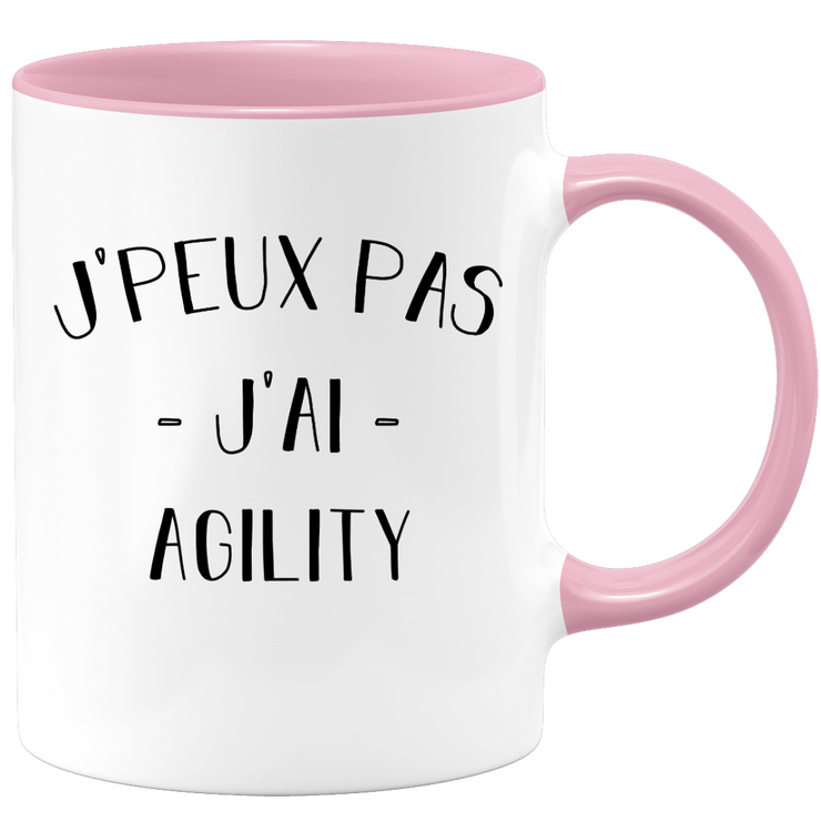 quotedazur - Mug Je Peux Pas J'ai Agility - Cadeau Humour Sport - Idée Cadeau Original - Tasse Agility - Idéal Pour Anniversaire Ou Noël