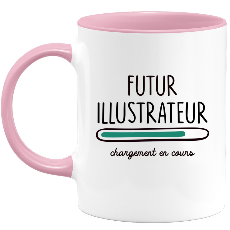 quotedazur - Mug Futur Illustrateur Chargement En Cours - Cadeau Humour Métier Travail  - Idée Cadeau Illustrateur Pot De Départ Chef Mutation - Tasse Cadeau Noël Bureau